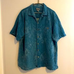 St John's Bay Silk Palm Tree Hawaiian Shirt - XL
